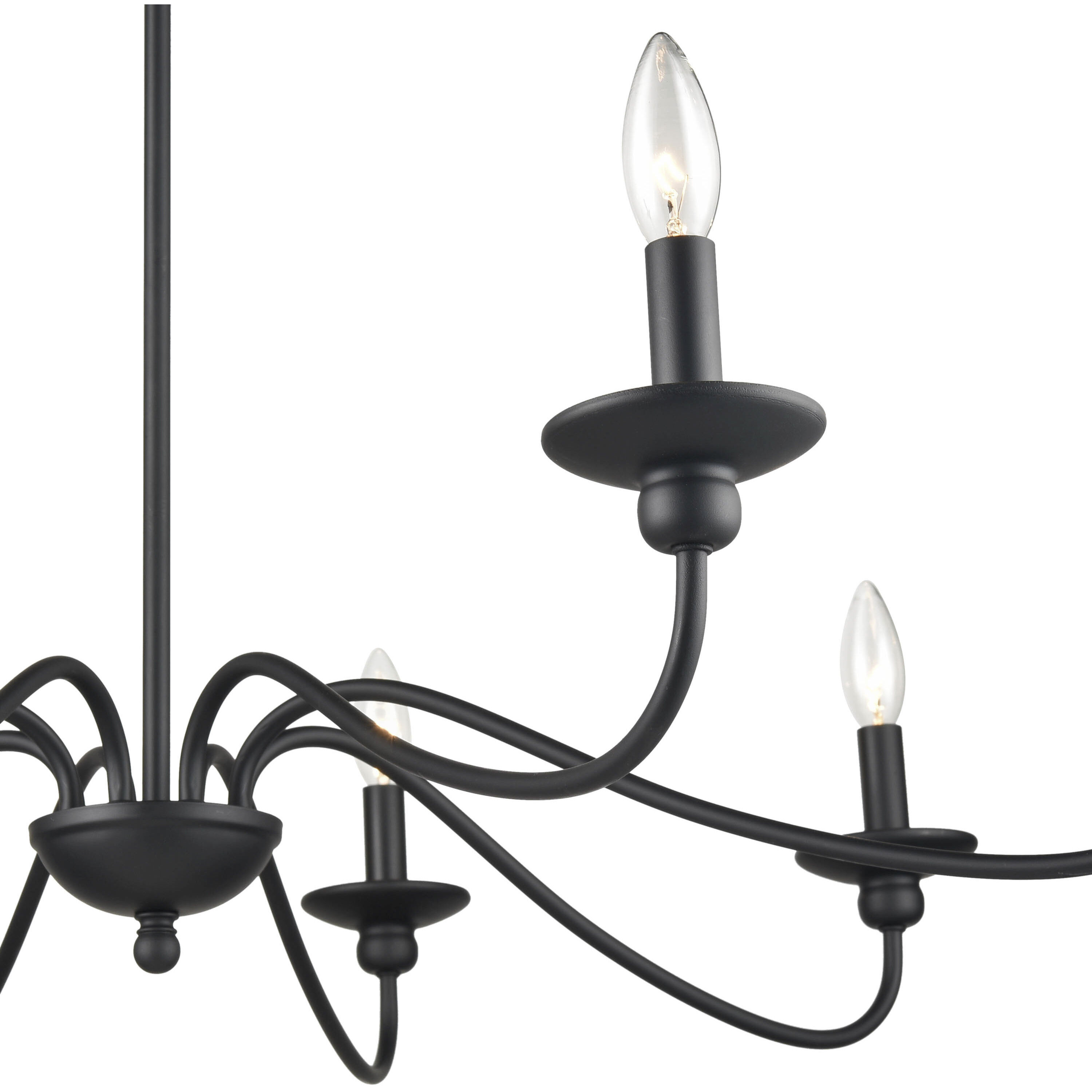 Delvona 8 Light 37.75 inch Matte Black Chandelier Ceiling Light